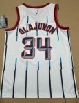 NBA 34 Olajuwon Rockets retro Maillot blanc imprimé